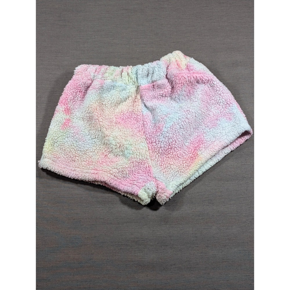 SHEIN Tie Dye Plush Sherpa Lounge Shorts Women's Soft Fuzzy Sleep Pajama Medium